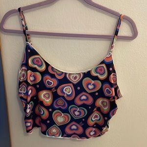 heart spaghetti strap crop top